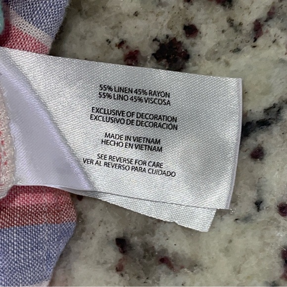 ORVIS Linen Blend Short Sleeve Button Up Size XXL 2XL Striped Multicolor Shirt - Picture 3 of 7